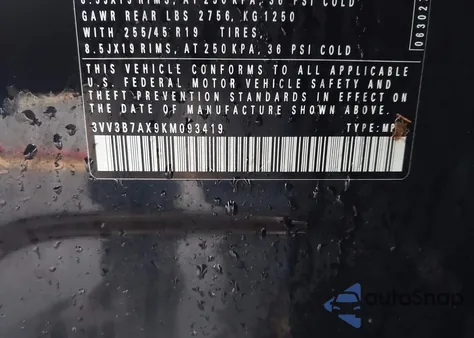 2019 Volkswagen Tiguan 2.0T Se/2.0T Sel/2.0T Sel R-Line/2.0T Sel R-Line Black from USA, damaged, VIN 3VV3B7AX9KM093419